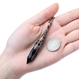 Pendulo de obsidiana negra de Jovivi bronce para divinación