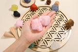 Jovivi cristales rosados para decoraciones y proyectos artesanales del hogar.
