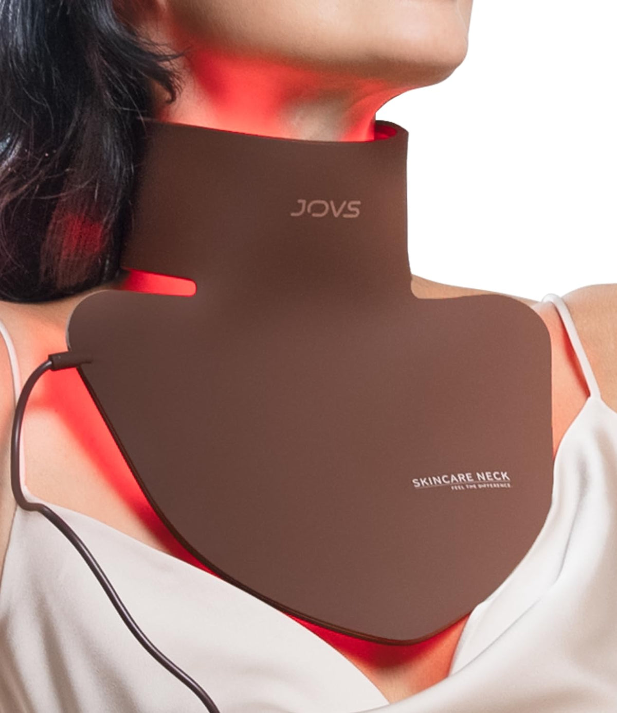 Mascarilla LED JOVS para cuello y pecho, cuidado suave de la piel.