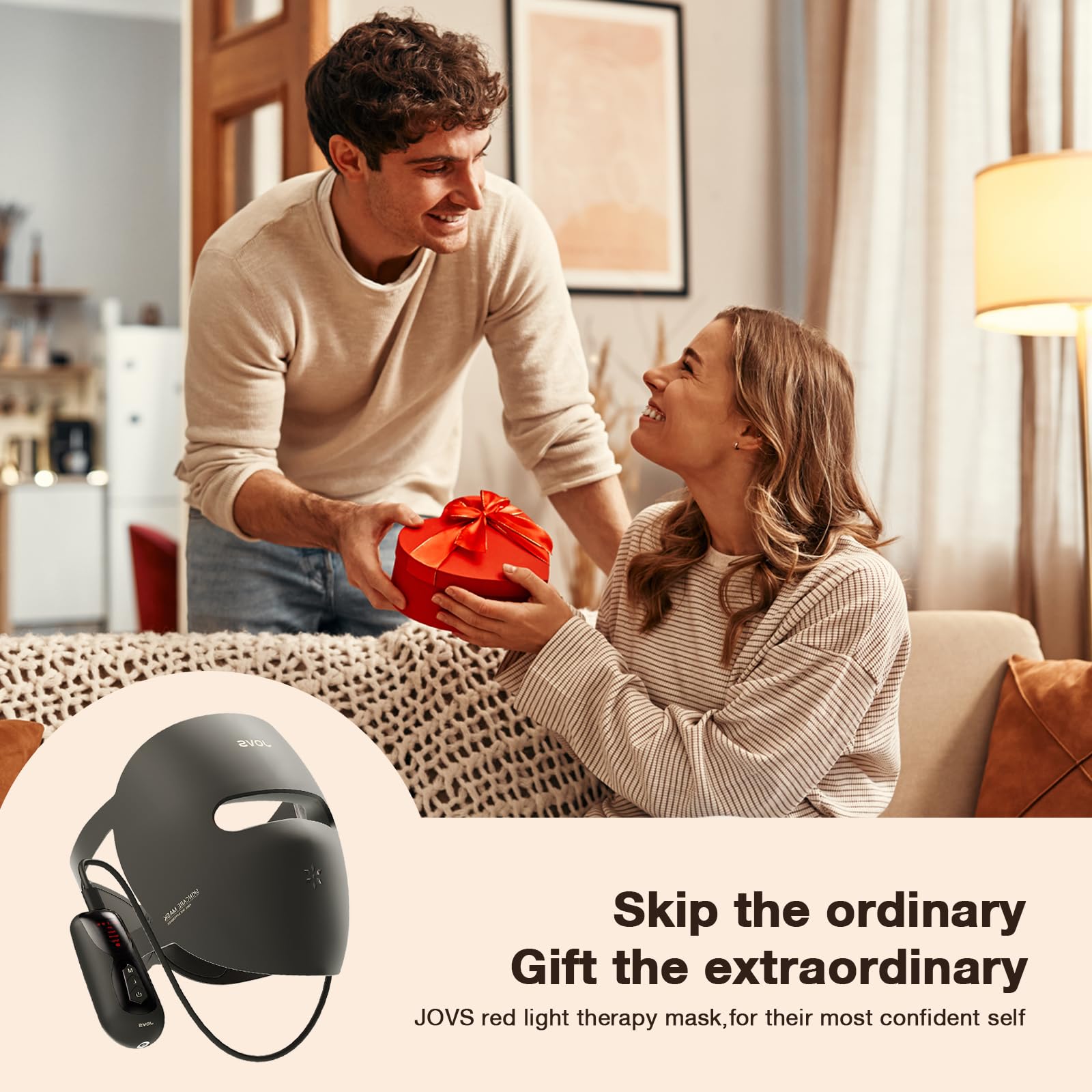 Mascarilla JOVS LED silicona suave para la cara, comodidad durante cada sesión