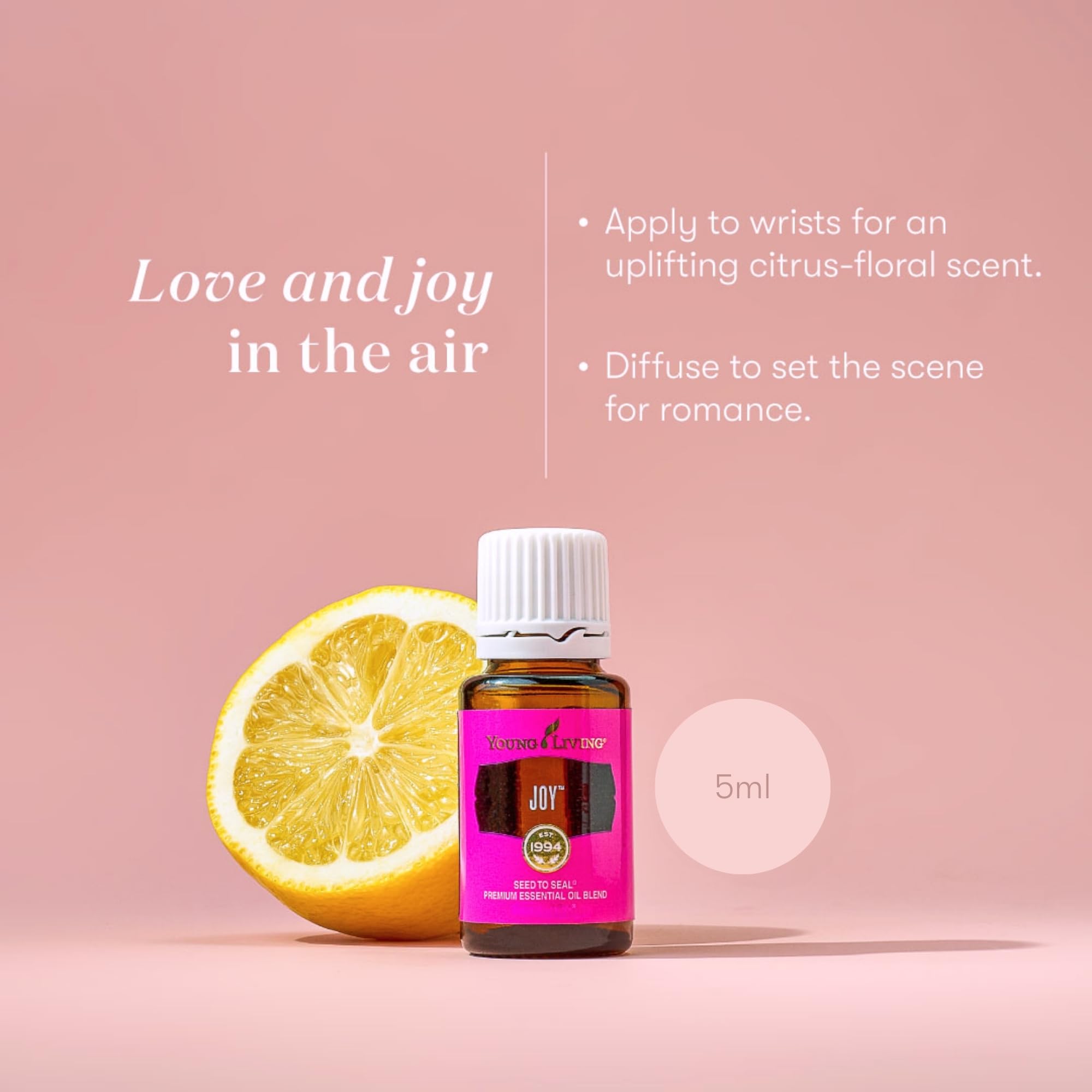 Joy aceite en muñeca para perfume natural y duradero.