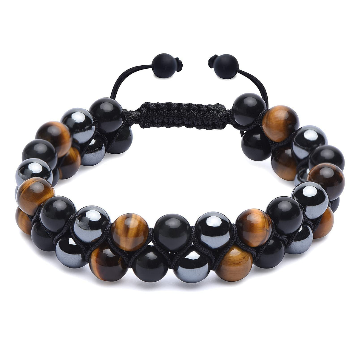 Joyandcelet pulsera triple de protección con ojo de tigre para claridad mental