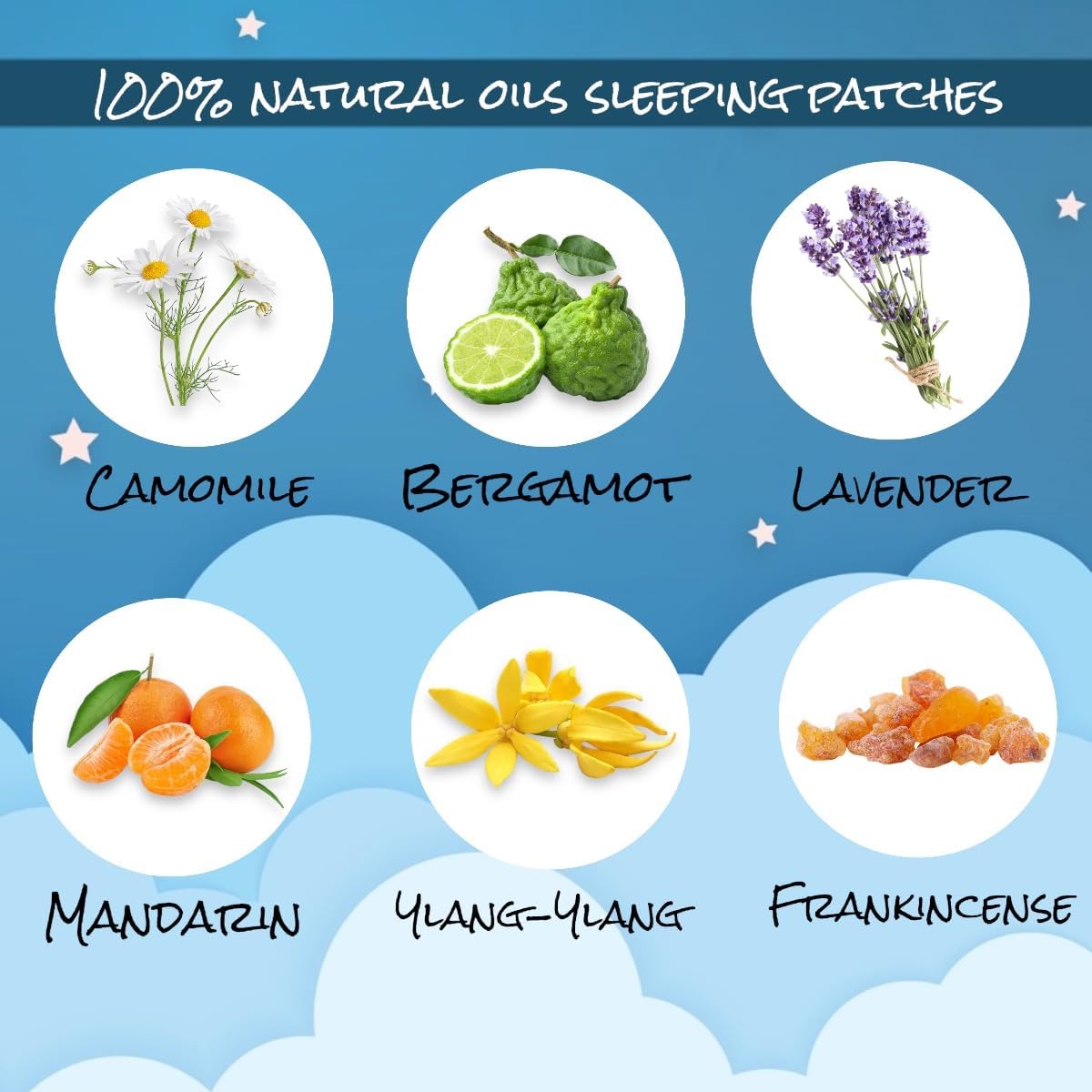 Parche Joyful Artistry con aromas de camomila para dormir mejor.