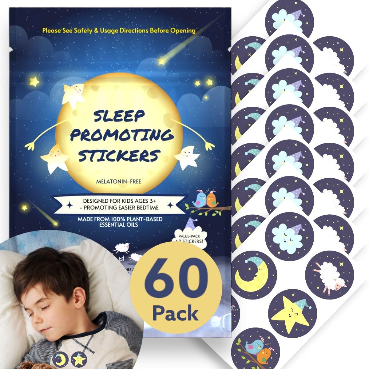 Joyful Artistry parches para sueño de niños con beneficios calmantes y uso nocturno.