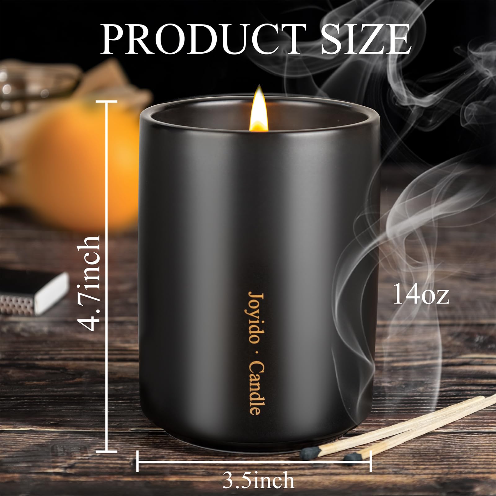 Vela Joyido con tapa cerámica negra y aroma suave para dormitorio