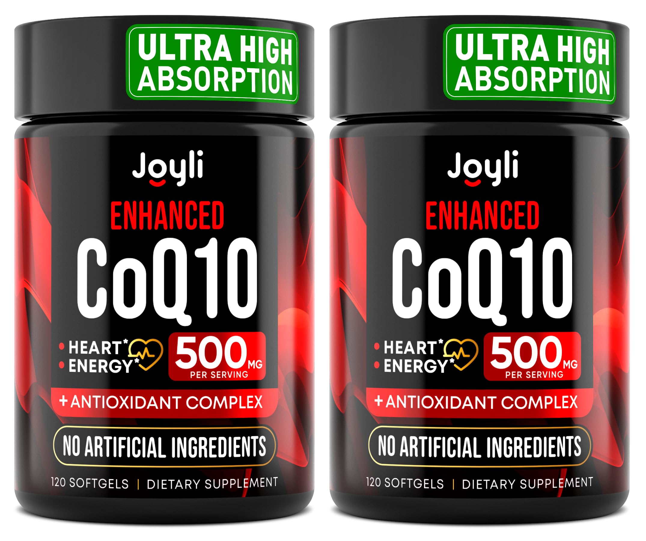JOYLI Nutrition CoQ10 500mg - botella frontal para energía diaria