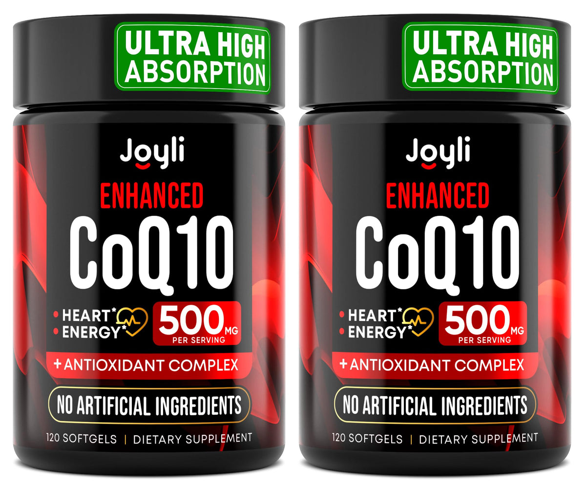 JOYLI Nutrition CoQ10 500mg - botella frontal para energía diaria