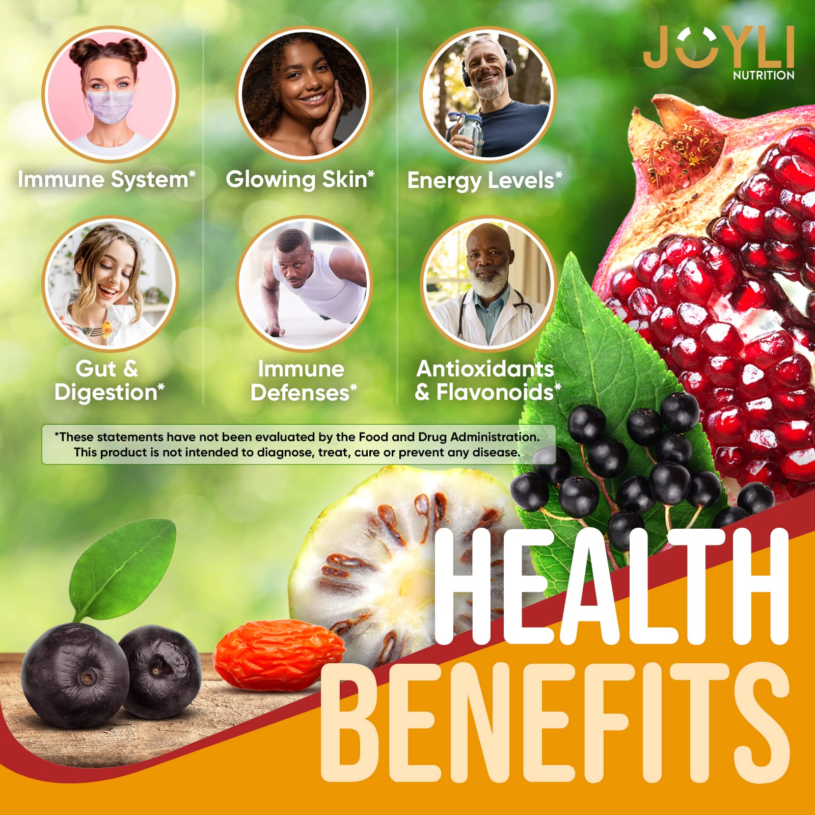 Joyli Nutrition gomitas sabores variados para energía y bienestar