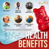 JOYLI Quercetin Gummies con etiqueta frontal clara, fácil identificar beneficios.