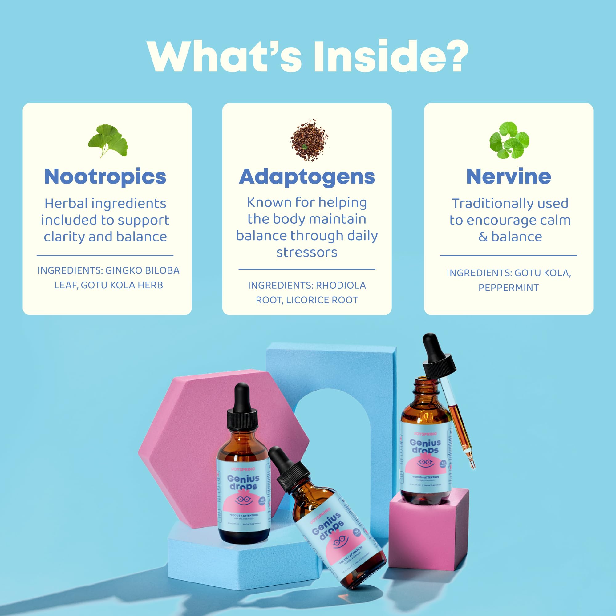 JoySpring Genius Drops para uso diario en casa.