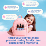 Niño usando JoySpring LingoLeap B9 para rutina diaria de vitaminas