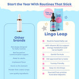 JoySpring LingoLeap, sabor frambuesa natural, suplemento líquido para niños.