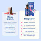 JoySpring SleepBerry frasco 4oz, práctico para el uso familiar y viaje.