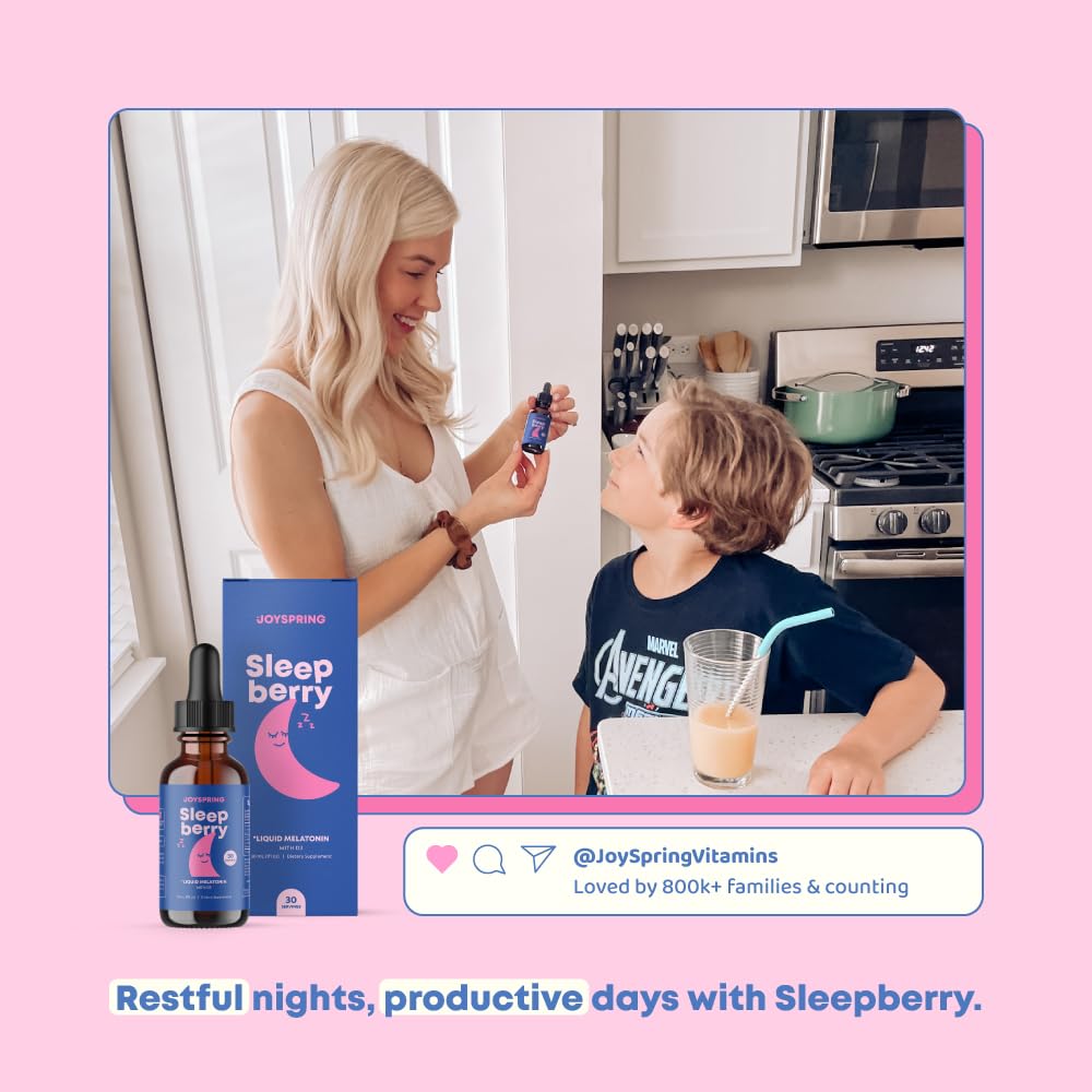 JoySpring SleepBerry sabor frambuesa, fórmula sin azúcar para niños.