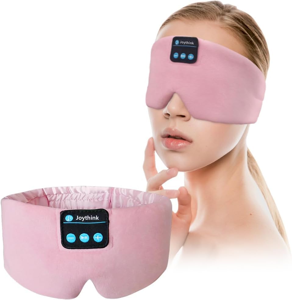 Joythink antifaz de seda con conectividad inalámbrica para dormir, comodidad suave y oscuridad total.