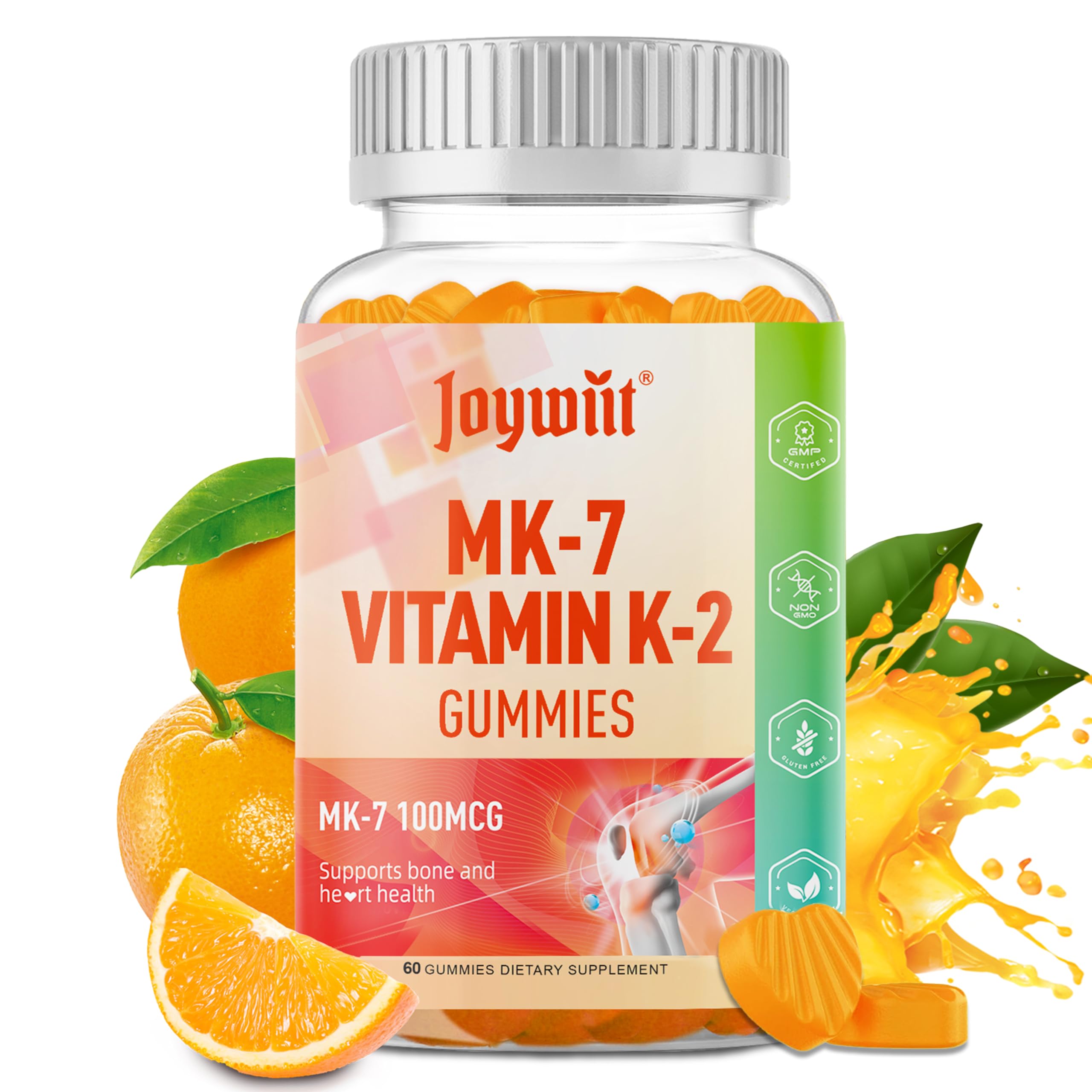 Joywiit K2 Gomitas, bote para almacenamiento práctico y dosis diarias.