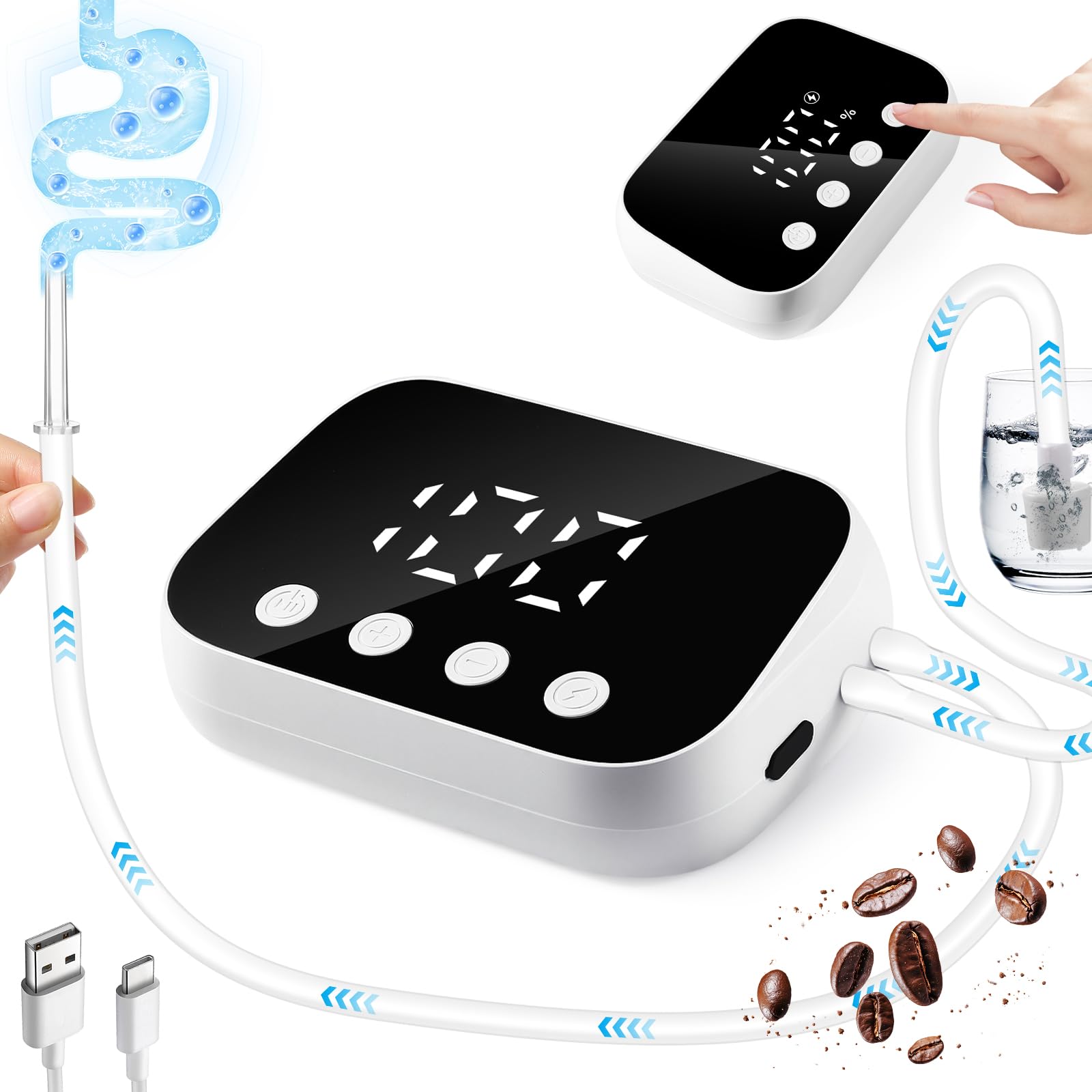 Jripae kit Enema eléctrico con pantalla LED para control preciso del flujo