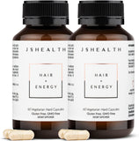 JSHealth Cabello y Energía: botella frontal para empezar el día con energía.