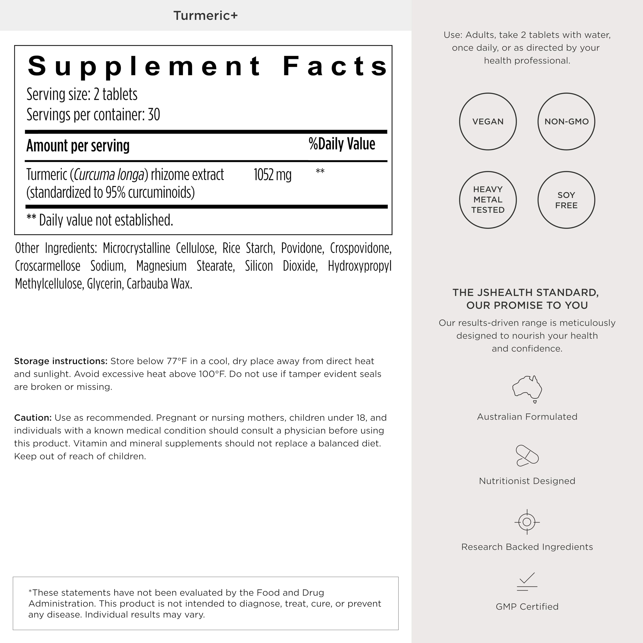 Uso diario con agua de JSHealth Curcuma para beber