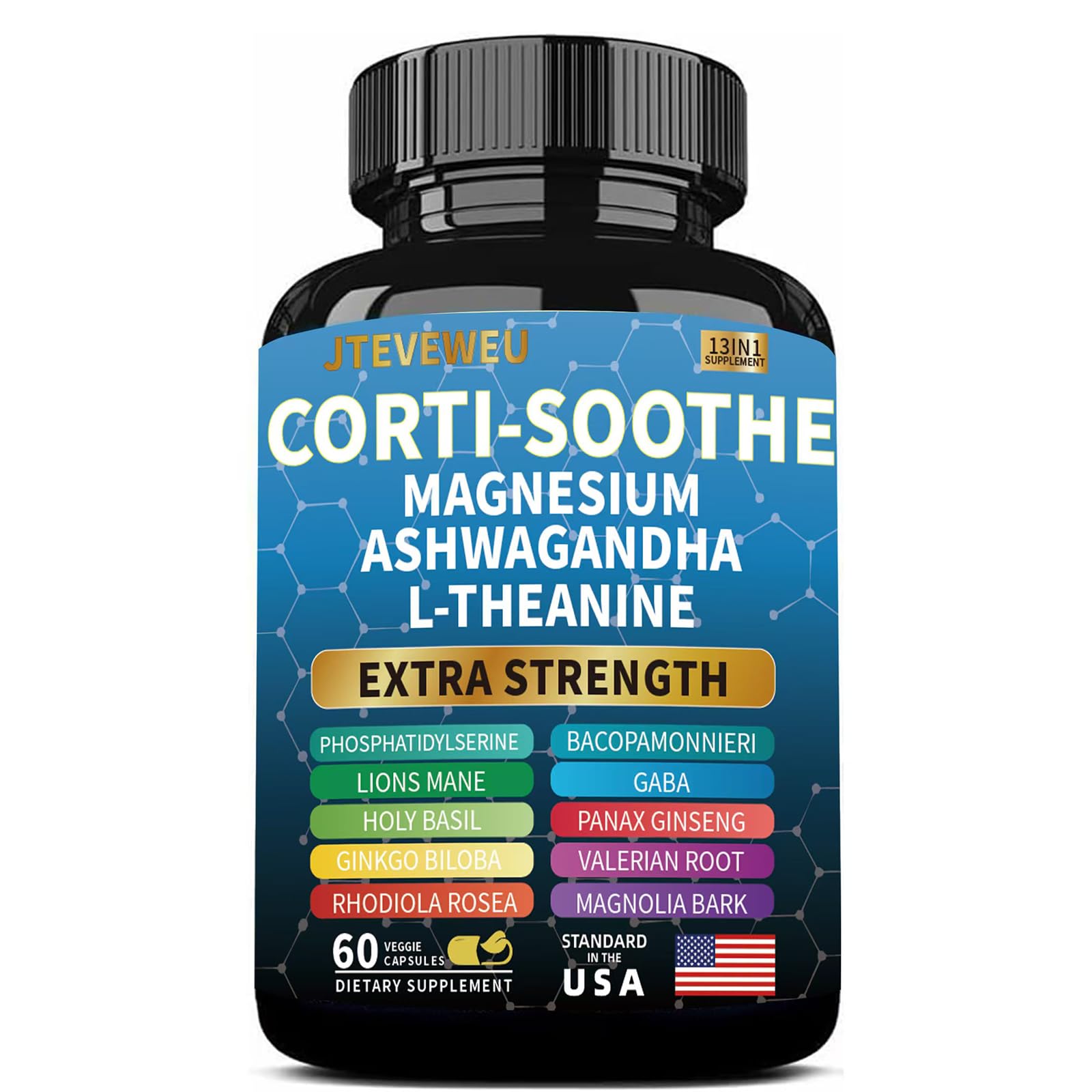 Corti-Soothe de JTEVEweu, caja frontal para identificación rápida.