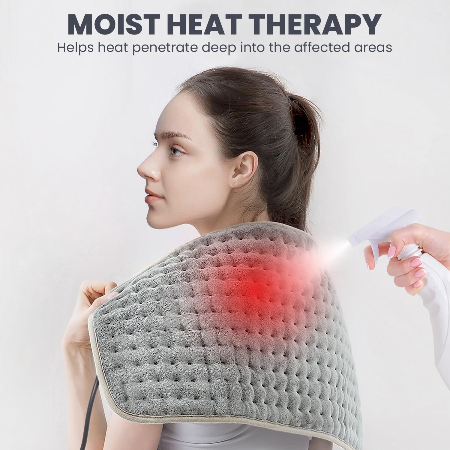 Almohadilla Jubeoyey para espalda con calor profundo; relajación de zonas tensas.