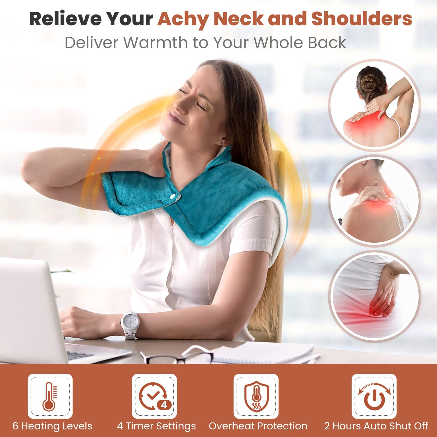 Control LCD Jubeoyey con 6 niveles de calor para ajuste preciso.