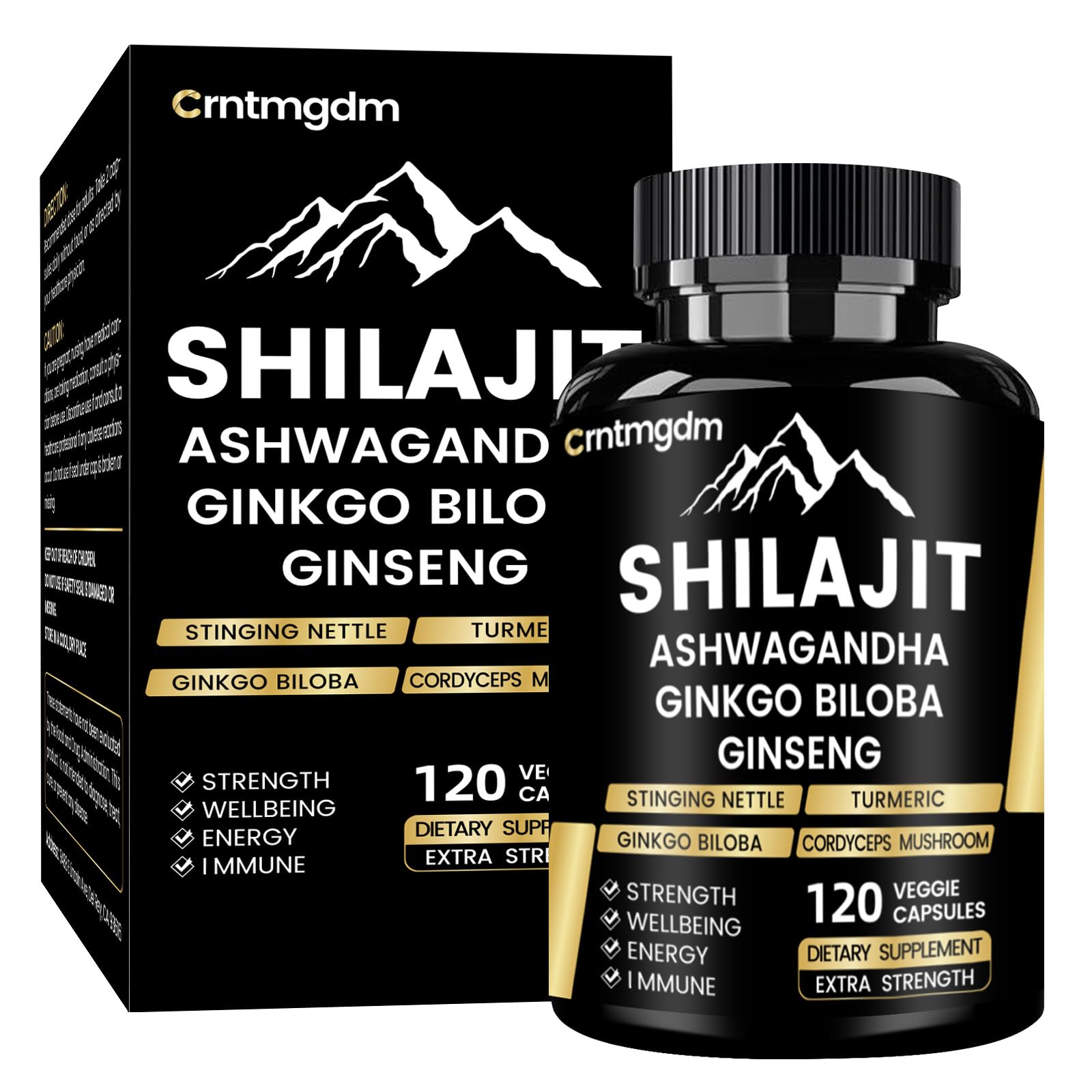 Juebingy Shilajit Capsulas: botella de cápsulas lista para apoyar la vitalidad diaria.