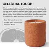Vela JueOne con superficie brillante de cemento para decoración elegante de sala.