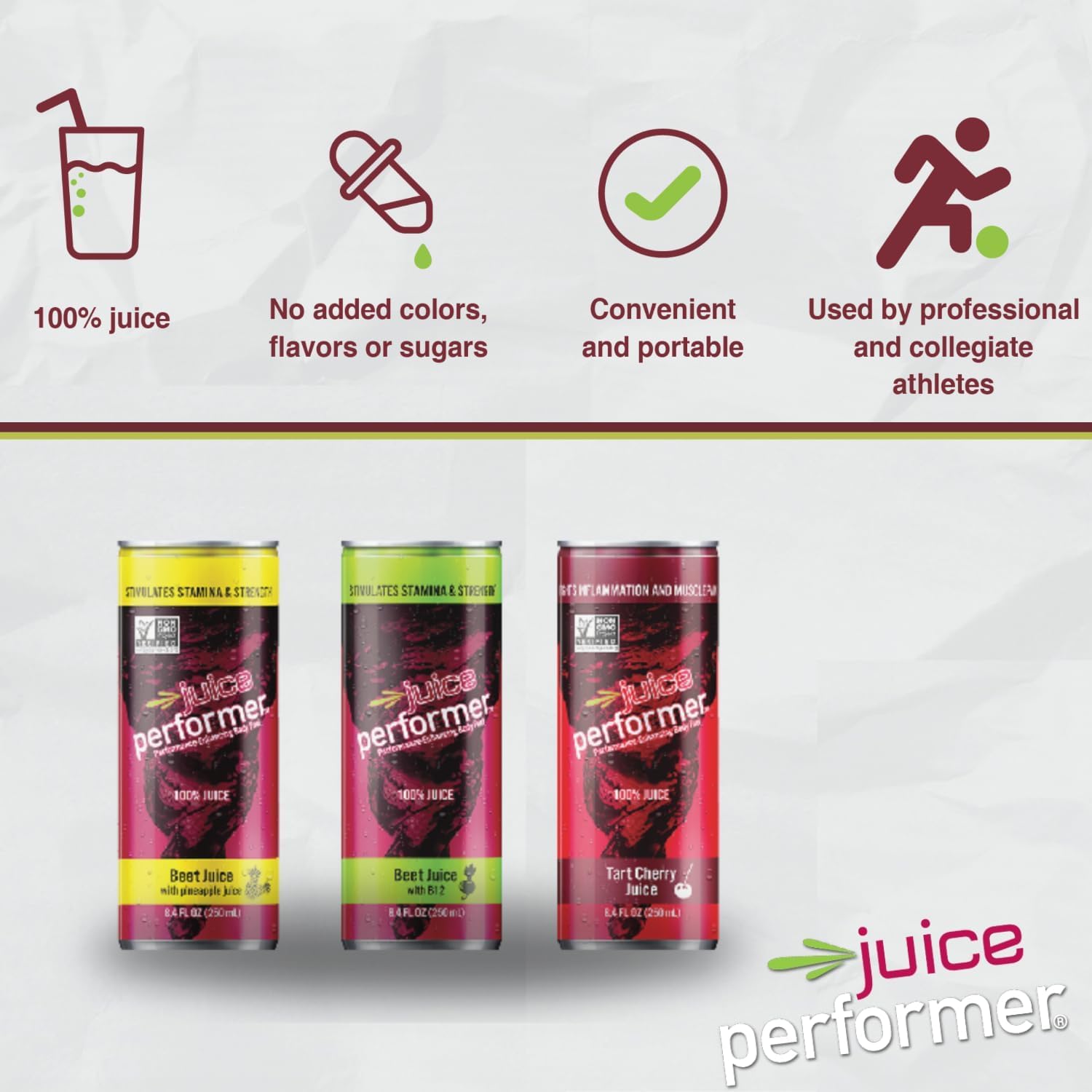 Juice Performer Tart Cherry – silueta de atleta promoviendo descanso activo