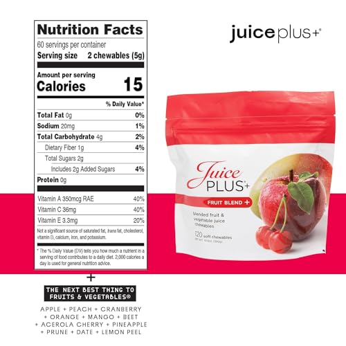 Juice Plus+ sabor-frutas, variedad sabrosa para niños y adultos