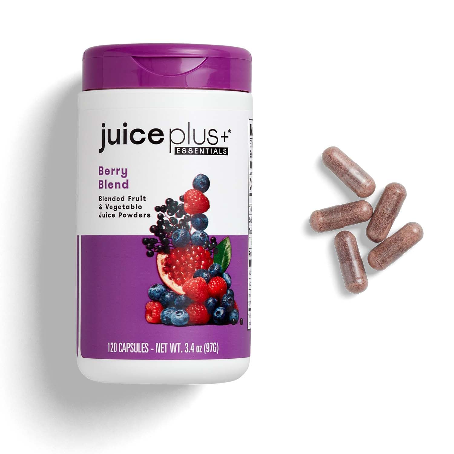 JuicePlus+ Berry Blend con uva Concord para apoyar la salud cardiovascular.