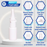 Primer plano del dosificador preciso de la botella nasal JULLY! para dosis consistentes.