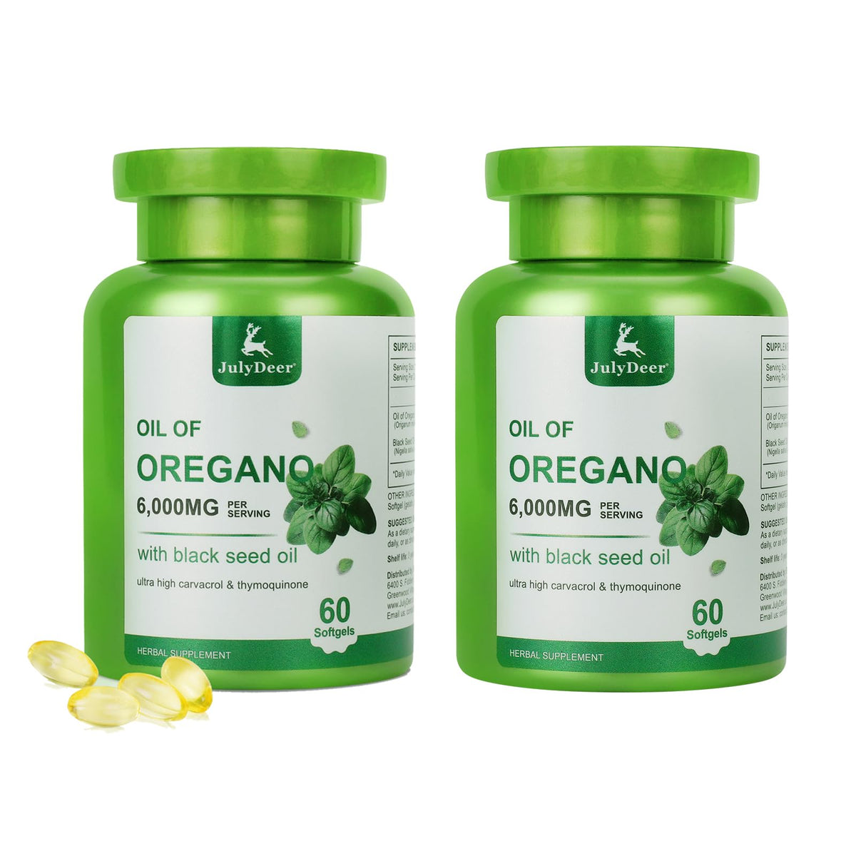 JulyDeer aceite de oregano en botella, aroma natural para uso diario.