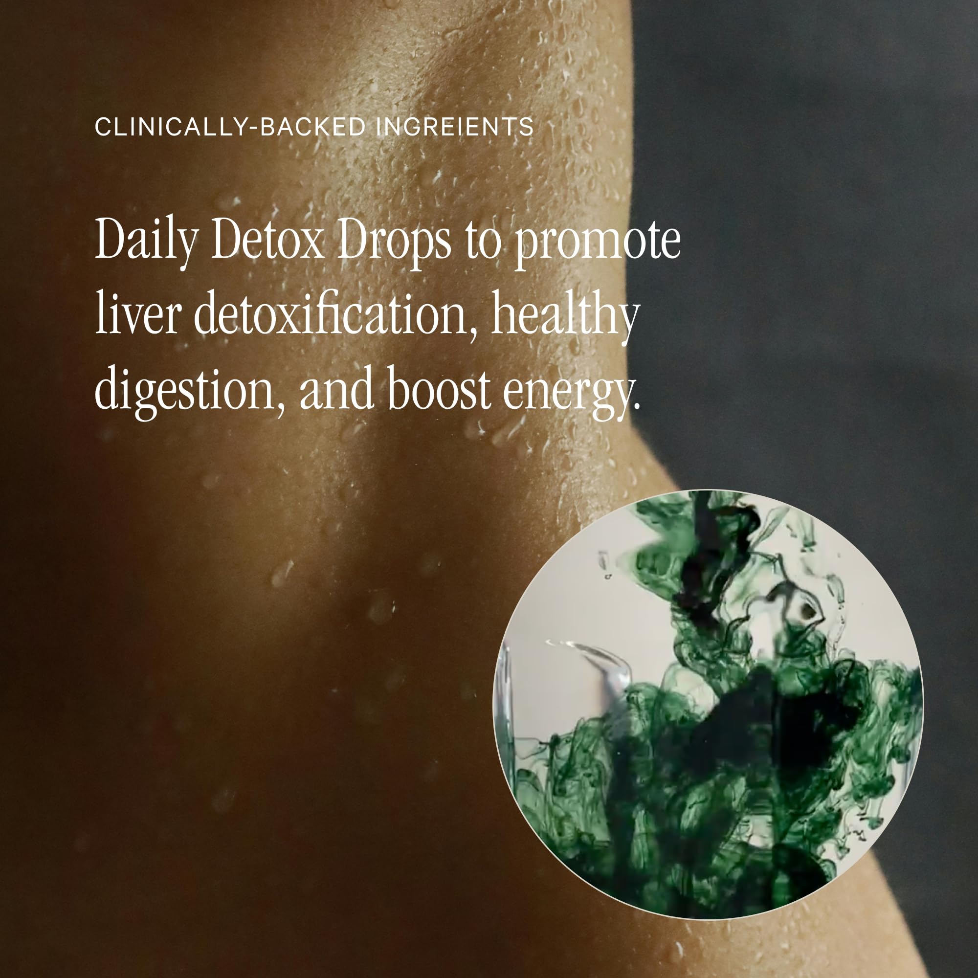 Juna Detox Drops gota en vaso de agua para refrescar