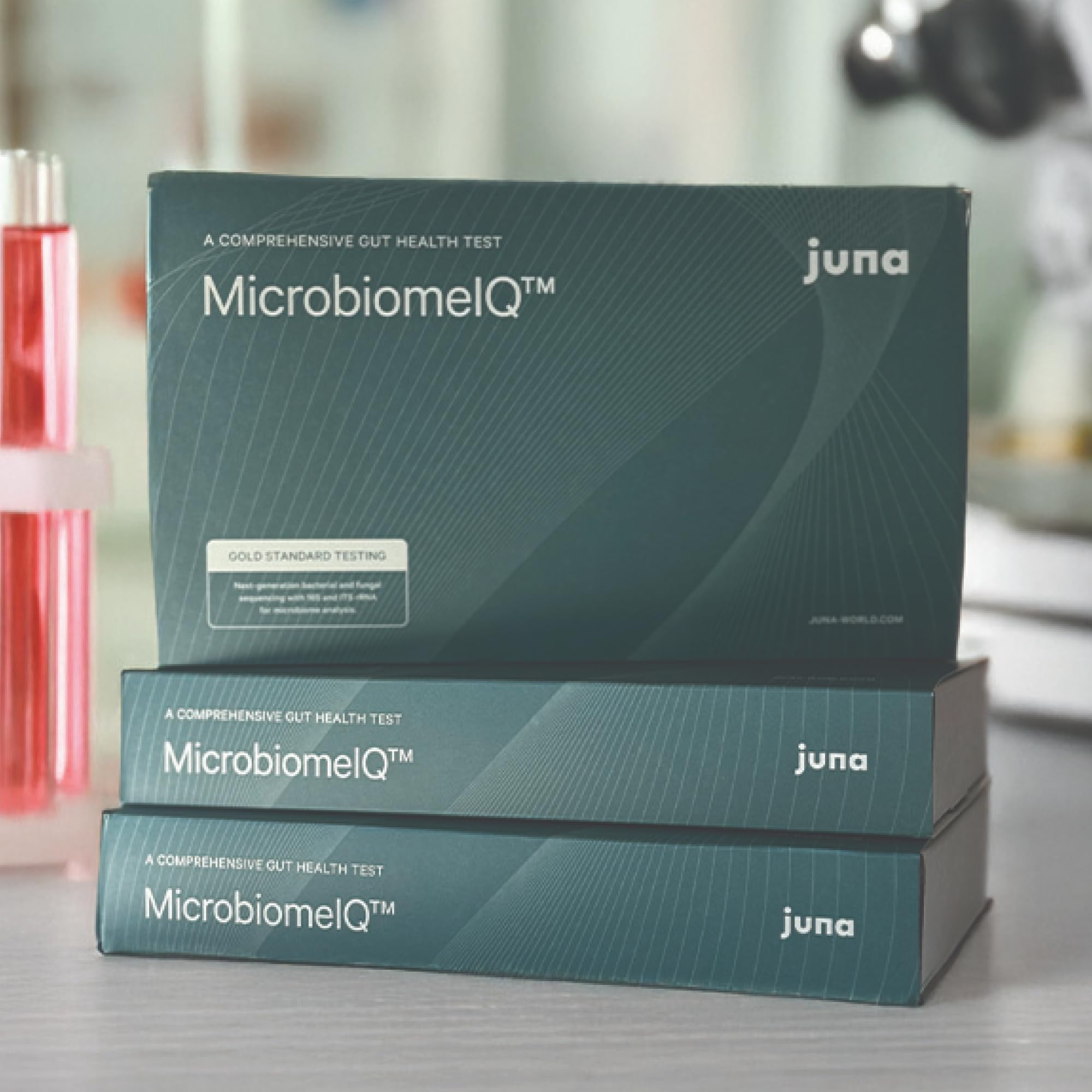 La etiqueta de identificación de Juna MicrobiomeIQ garantiza el seguimiento seguro de tu muestra.