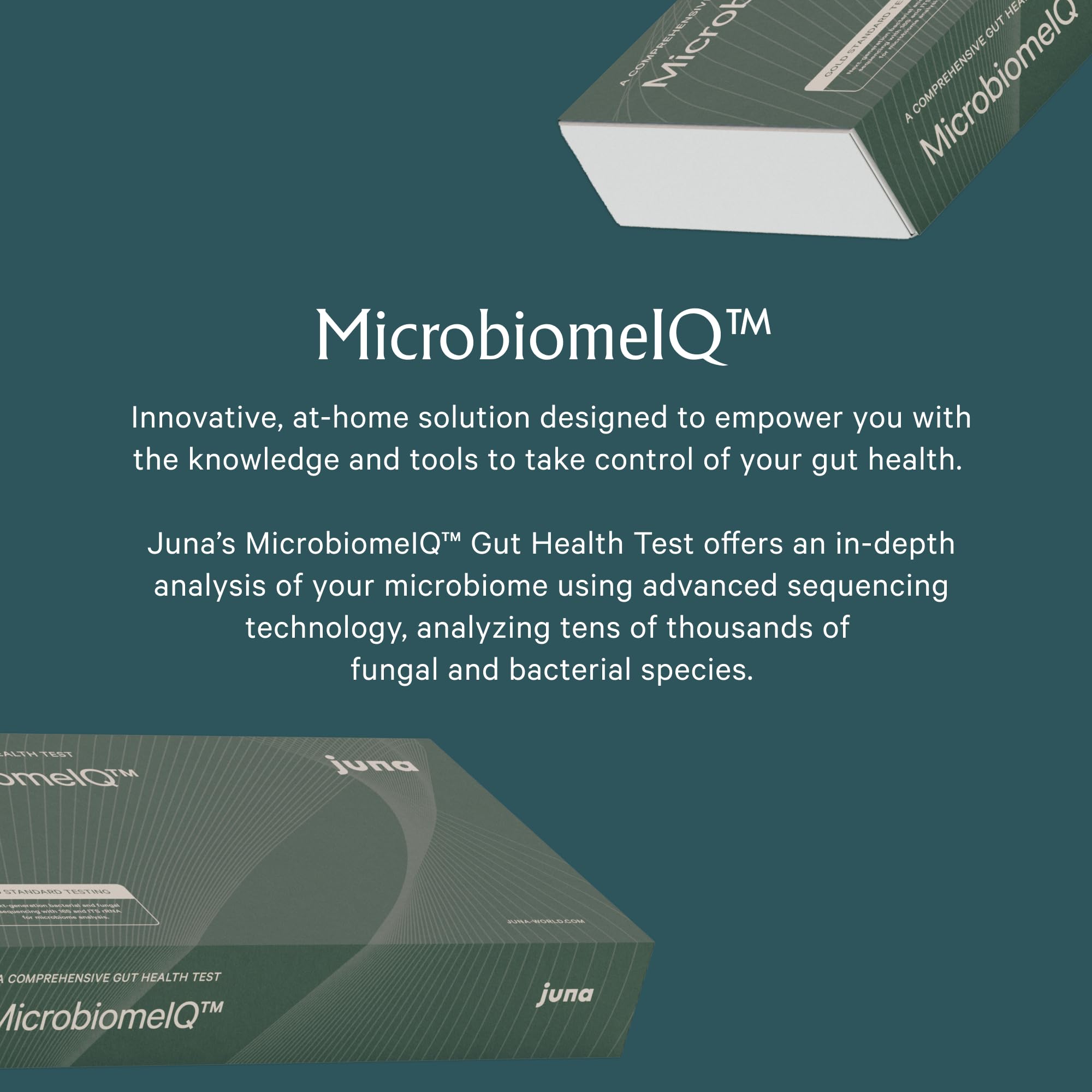 El hisopo de muestra de Juna MicrobiomeIQ capta tu microbioma con comodidad en casa.