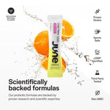 June Science Daily Hero probióticos con 10 cepas para digestión.