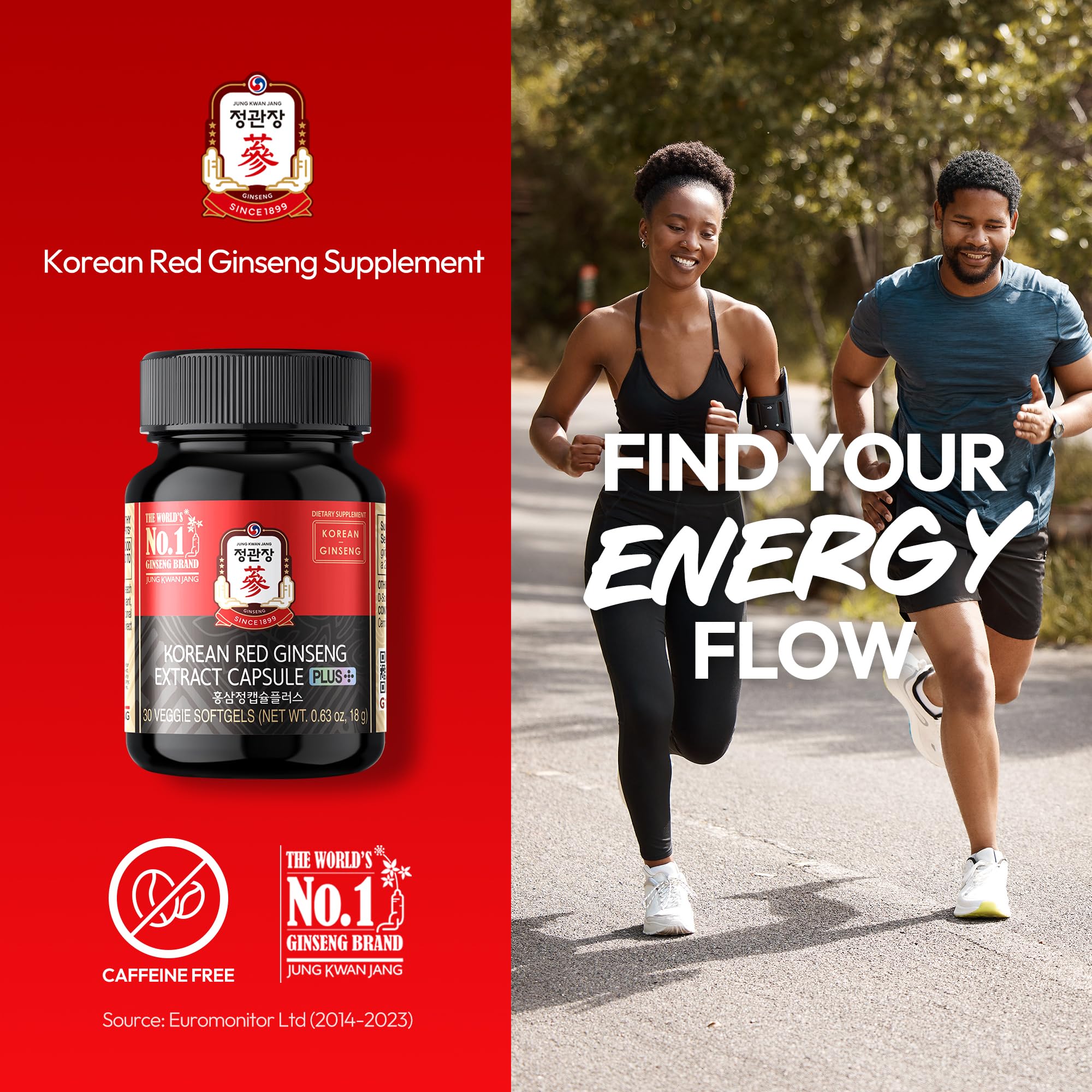 Botella de Jung Kwan Jang ginseng rojo para uso diario, enfoque natural.