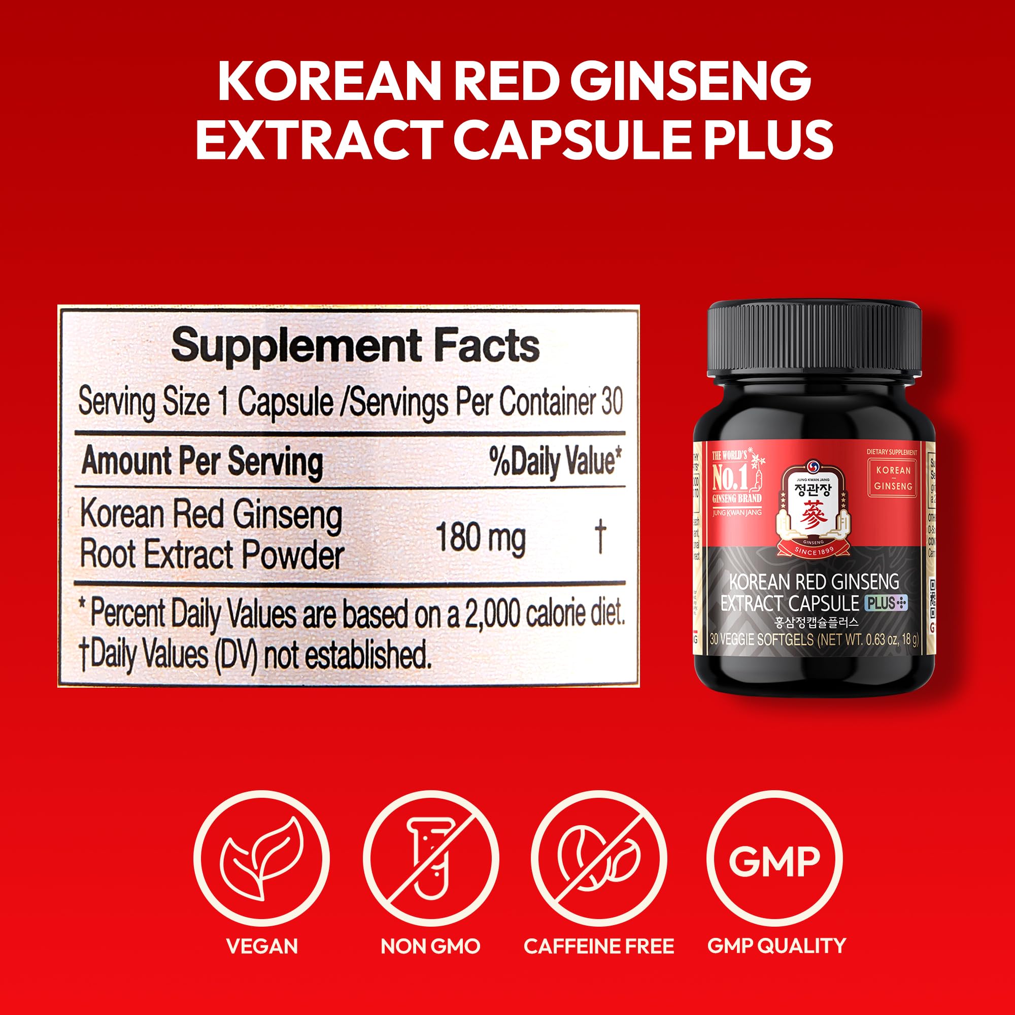 Presentación sostenible de Jung Kwan Jang ginseng rojo en envase.
