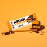 Junkless barra de proteína sin gluten: snack apto para dietas sin gluten.