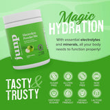 JUNP preparado rápido, sabor manzana verde, perfecto para disfrutar en casa o en la oficina.
