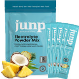 JUNP, sobres electrolitos sin azúcar, sabor piña colada, pack de cinco para hidratación.