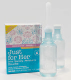 Just for Her Ducha limpieza extra, dos botellas listas para paquetes dobles y uso práctico.
