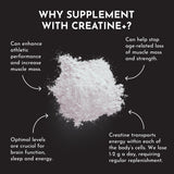JUST INGREDIENTS Creatina Monohidratada apoya la recuperación muscular tras entrenamientos intensos.