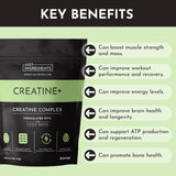 JUST INGREDIENTS Creatina Monohidratada uso diario para mantener energía y rendimiento.
