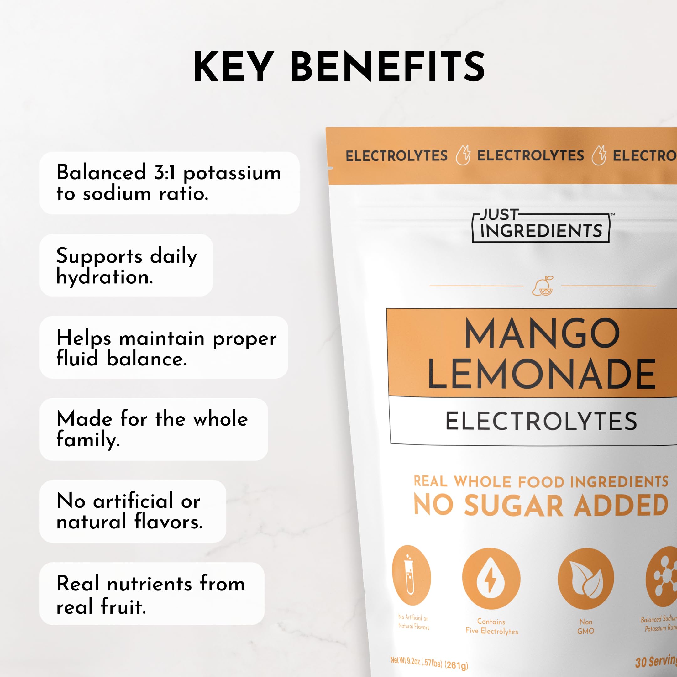 JUST INGREDIENTS Cucharilla Medidora Polvo: dosifica fácil para una hidratación constante.