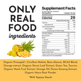 JUST INGREDIENTS Pre-Entrenamiento: etiqueta clara de ingredientes.