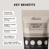Etiqueta transparente de Just Ingredients revela ingredientes completos y sin rellenos.