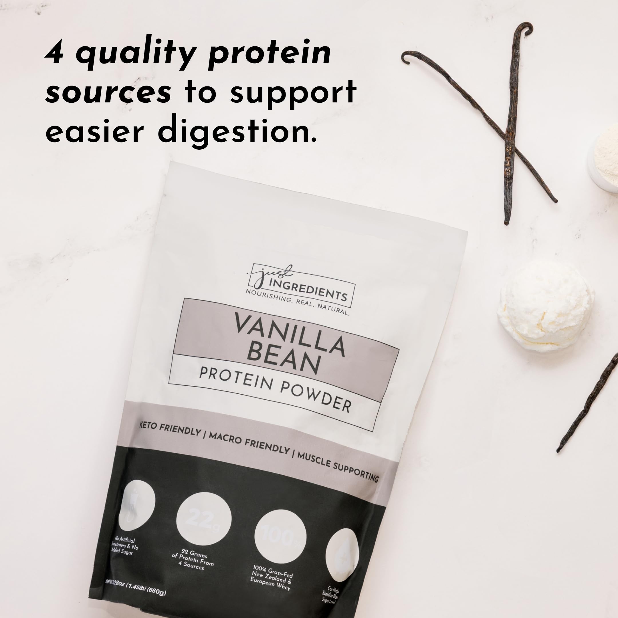 Fórmula suave para digestión gracias a ingredientes sin gluten ni soja.