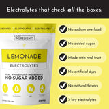 JUST INGREDIENTS Limonada Electrolytes: vaso con hielo listo para beber